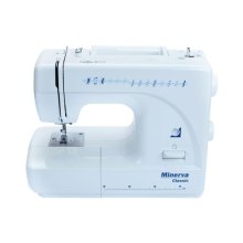 Швейна машина електромеханічна МINERVA CLASSIC, 70Вт, 14 швейних операцій, петля напівавтомат, біло-синя