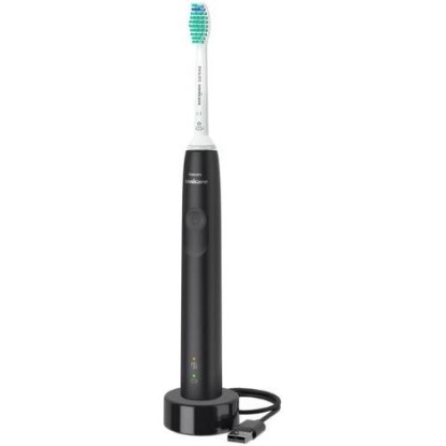 Щітка зубна електрична Philips Sonicare Gemini 3100, 31000 коливань на хвилину, 1 насадка, футляр, чорна (HX3673/14)