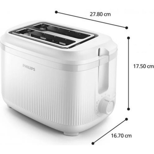 Тостер Philips Series 3000, 900Вт, підігрів, розморожування, пластик, білий (HD2511/00)