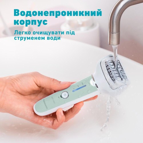 Епілятор Panasonic, пінцетний, акумуляторний, 60 пінцетів, волога/суха епіляція, 4 насадки, футляр, салатово-білий (ES-EY70-G520)