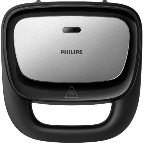 Мультимейкер Philips Series 5000, 750Вт, антипригарне покриття, 3 пластини, пластиковий корпус, чорно-сріблястий (HD2350/80)