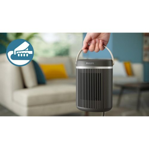 Тепловентилятор Philips Series 3000, 2000Вт, 20м.кв, електронне керування, керамічний нагрівальний елемент, Wi-Fi, темно-сірий (CX3120/01)