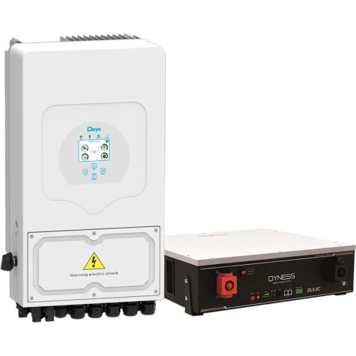 Система зберігання енергії DEYE, 20kW, 20.48kWh, 1 Battery, LiFePO4, 6000 циклів (SUN-20K-SG01HP3-EU-AM2-HV51100-4-20.48kW-LFP)