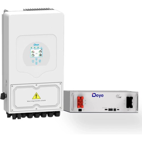 Система зберігання енергії DEYE, 6kW, 5.12kWh, 1 Battery, LiFePO4, 6500 циклів (SUN-6K-SG03LP1-EU-1GS-5.1K-LFP)