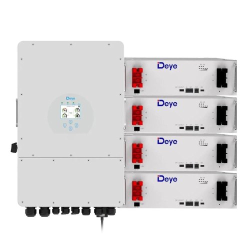 Система зберігання енергії DEYE, 12kW, 20.48kWh, 4 Batteries, LiFePO4, 6000 циклів (SUN-12K-SG04LP3-EU-4DE20.48K-LFP)