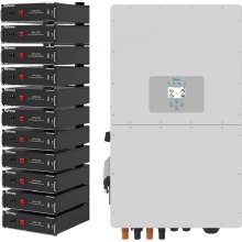 Система зберігання енергії DEYE, 50kW, 56.32kWh, 1 Battery, LiFePO4, 6000 циклів (SUN-50K-SG01HP3-EU-BM4-HV51100-11-56.32kW-LFP)