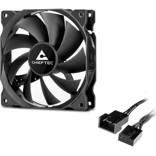 Вентилятор для корпусу CHIEFTEC ZF-1225PWM, 120мм, 1600rpm, HDB, 4pin PWM, 25.5dBa, чорний