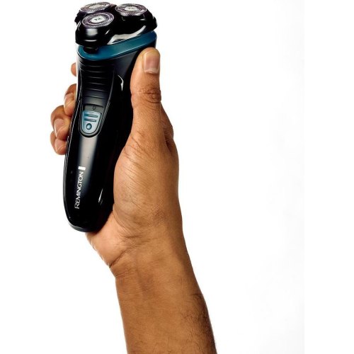 Електрична бритва роторна Remington Style, 3 головки для бриття, сухе бриття, тример, USB-C, чорно-синя (R1000)