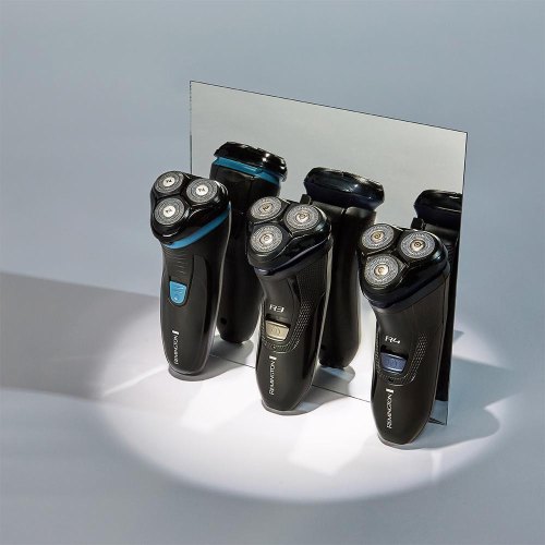 Електрична бритва роторна Remington Style, 3 головки для бриття, сухе бриття, тример, USB-C, чорно-синя (R1000)