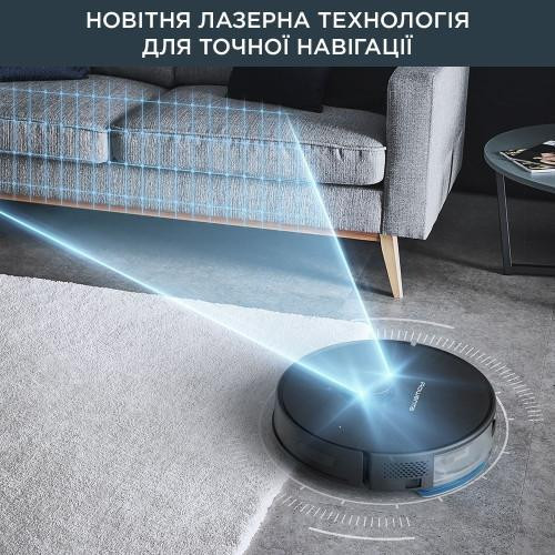 Робот-пилосос Rowenta X-Plorer Serie 75 S, 9.5см, вологе прибирання, контейнер для пилу 0.4л, для води 0.3л, робота до 120хв, НЕРА, чорний (RR8575WH)