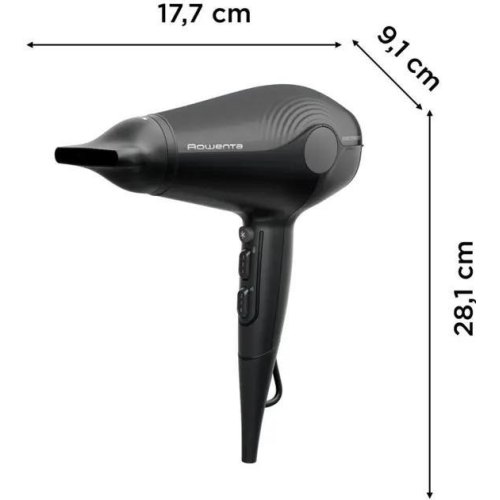 Фен Rowenta Ultra Silence, 2100Вт, 3 режими, іонізація, холодний обдув, чорний (CV6430F0)