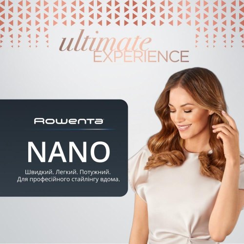 Фен Rowenta T-Shape Maestria Nano, 1700Вт, 3 режими, дифузор, іонізація, холодний обдув, чорний (HY8310F0)