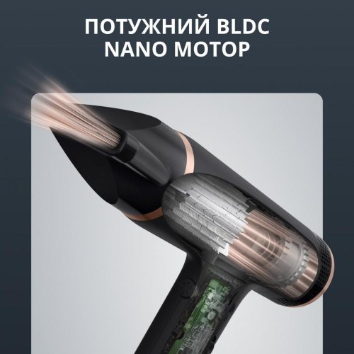 Фен Rowenta T-Shape Maestria Nano, 1700Вт, 3 режими, дифузор, іонізація, холодний обдув, чорний (HY8310F0)