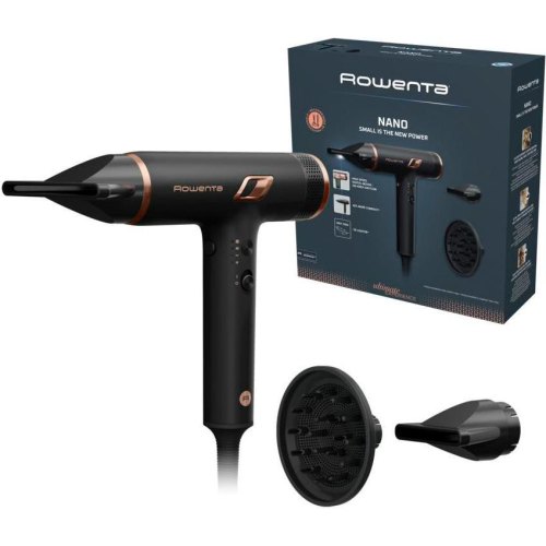 Фен Rowenta T-Shape Maestria Nano, 1700Вт, 3 режими, дифузор, іонізація, холодний обдув, чорний (HY8310F0)