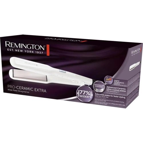 Випрямляч Remington Pro-Ceramic Extra, 9 температурних режимів, 150-230 градусів, чохол, кераміка, білий (S5527)