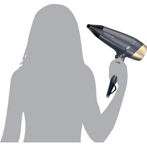 Фен Remington Sapphire Luxe, 2200Вт, 3 режими, дифузор, іонізація, холодний обдув, сапфіровий (D5805)