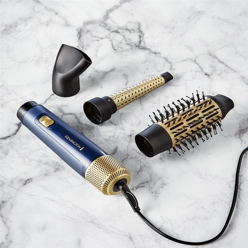 Фен-щітка Remington Sapphire Luxe, 1000Вт, 2 швидкості, іонізація, холодний обдув, кераміка, синій/золотистий (AS5805)