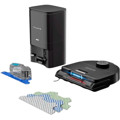 Робот-пилосос миючий Rowenta X-Plorer Serie 240+ AI Animal & Allergy, 8000Па, 9.7см, автономна робота до 120хв, чорний (RR9695WH)