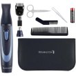 Набір дорожній Remington TRAVEL KIT, для бороди/вусів/носа/вух, 3 насадки, чохол, гребінець, пінцет, кусачки, ножиці, сталь, чорно-синій (NE3890)