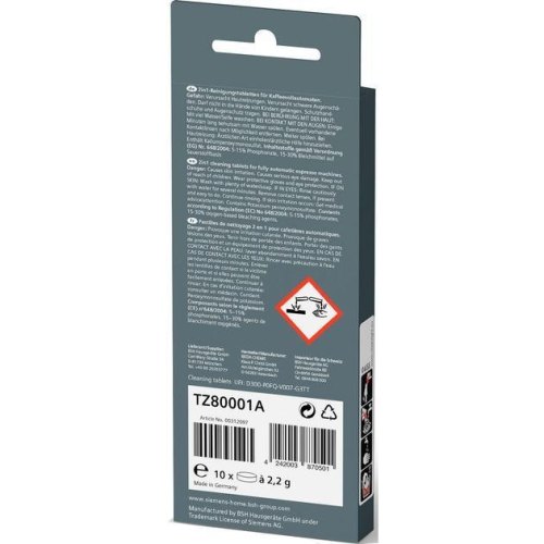 Таблетки для очищення кавоварок Siemens TZ80001A, 10шт