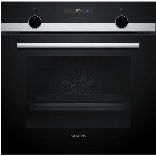 Духова шафа електрична Siemens HB557JYS5T, 66л, A, дисплей, конвекція, телескопічні направляючі, чорна