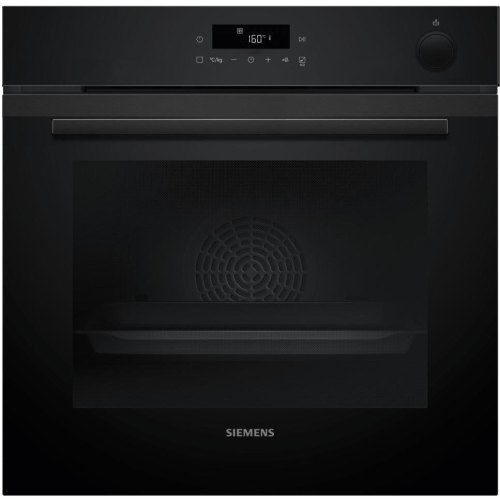 Духова шафа електрична Siemens HR232GEB3, 71л, A+, пара, дисплей, конвекція, телескопічні напрямні, чорна
