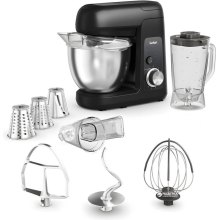 Кухонна машина Tefal Bake Partner, 1100Вт, металева чаша, пластиковий корпус, 6 насадок, чорна (QB522838)