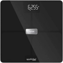 Ваги підлогові Tefal Body Fat Goodvibes Health, 180кг, 1х Li-ion, скло, чорні (BM9670S1)