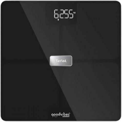 Ваги підлогові Tefal Body Fat Goodvibes Health, 180кг, 1х Li-ion, скло, чорні (BM9670S1)