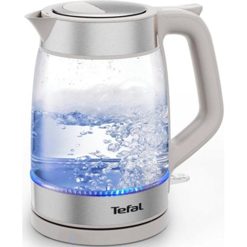 Електрочайник Tefal Glass Kettle, 1.7л, скло, з підсвіткою, біло-срібний (KI605B30)