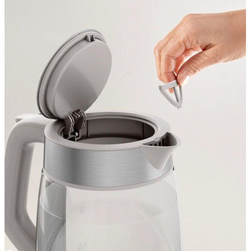 Електрочайник Tefal Glass Kettle, 1.7л, скло, з підсвіткою, біло-срібний (KI605B30)