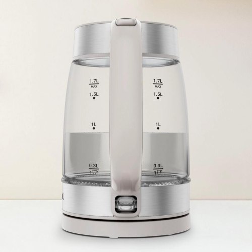 Електрочайник Tefal Glass Kettle, 1.7л, скло, з підсвіткою, біло-срібний (KI605B30)
