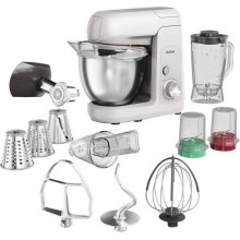 Кухонна машина Tefal Bake Partner, 1100Вт, металева чаша, пластиковий корпус, 8 насадок, біла (QB525B38)