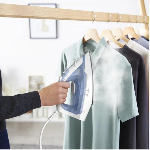 Праска Tefal Virtuo 30, 2000Вт, 240мл, паровий удар 120гр, постійна пара 27гр, керамічна підошва, біло-блакитна (FV2C41E0)