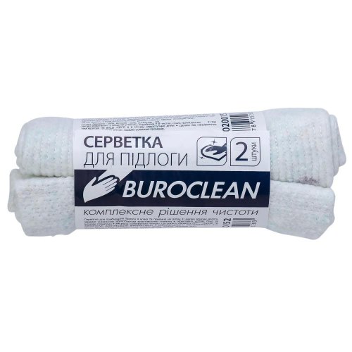 Ганчірка для підлоги Buroclean, 50х50см, біла, 2шт (4823078915283)
