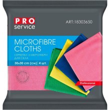 Серветки для прибирання PROservice Standard, з мікрофібри, для скла, мікс кольорів, 4шт (4823071641394)