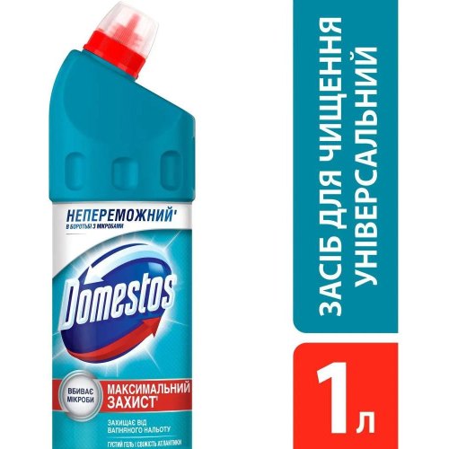 Рідина для чищення ванн Domestos, з ароматом Свіжість Атлантики, 1л (8717163094952)