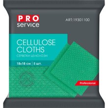 Серветки для прибирання PROservice Professional, целюлозні, зелені, 5шт (4823071625516)