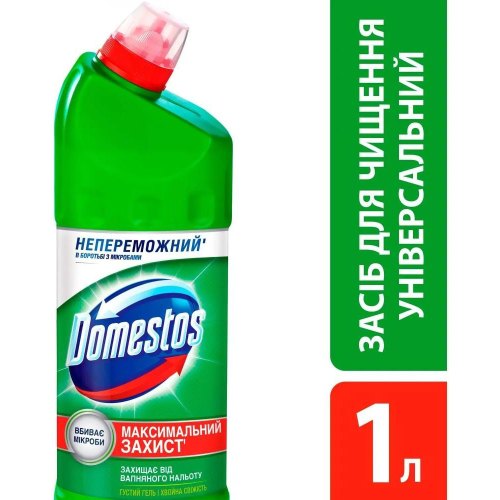 Рідина для чищення ванн Domestos, з ароматом Хвойна Свіжість, 1л (8717163094891)
