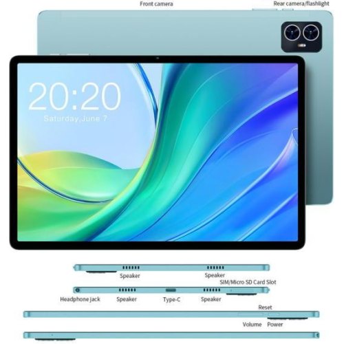 Планшет Teclast M50 10.1 6ГБ, 128ГБ, LTE, 6000мА•год, Android, блакитний