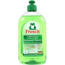 Засіб для ручного миття посуду Frosch, з ароматом Зелений лимон, 500мл (4009175161833/4009175176172)