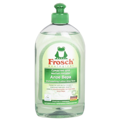 Засіб для ручного миття посуду Frosch, з ароматом Алое Вера, 500мл (4009175164537/4001499162954)
