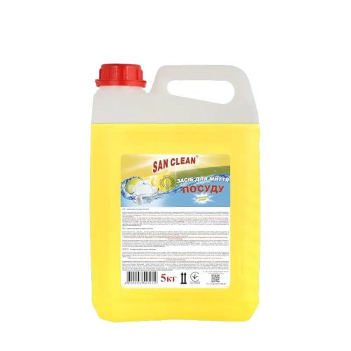 Засіб для ручного миття посуду Сан Клин, з ароматом Лимон, 5кг (4820003541012)