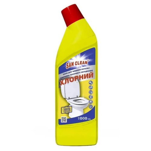 Засіб для чищення унітазу Сан Клин Хлорний, 1000г (4820003545867)