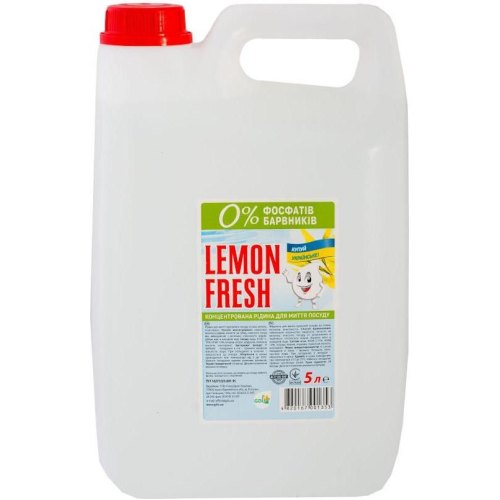 Засіб для ручного миття посуду Lemon Fresh Прозорий, 5л (4820167001353)