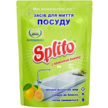 Засіб для ручного миття посуду Splito, з ароматом Лимон, дой-пак, 500мл (4820049383560)