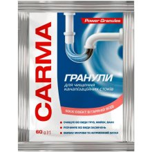 Засіб для прочищення труб Carma, гранули для гарячої води, 60г (4823098414483)