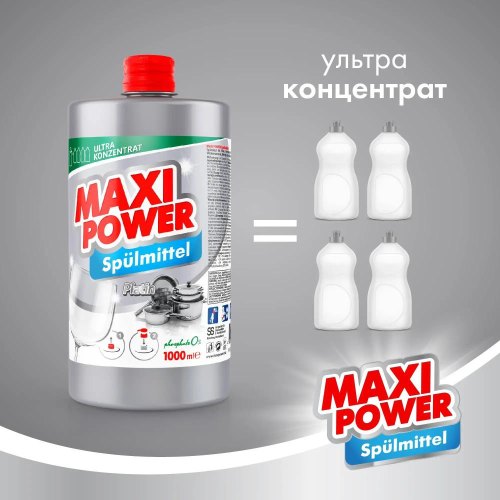 Засіб для ручного миття посуду Maxi Power Платинум, запаска, 1000мл (4823098408475)