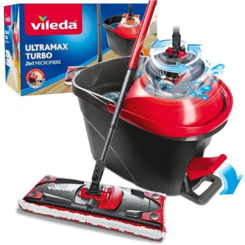 Комплект для прибирання Vileda Ultramax Turbo, швабра та відро з віджимом (4023103206236)