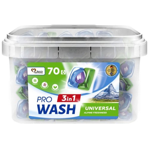 Капсули для прання Pro Wash Universal, аромат Альпійська свіжість, 70шт (4823128004974)